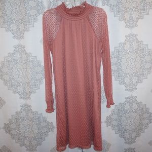 Long-sleeve, cold-shoulder dress